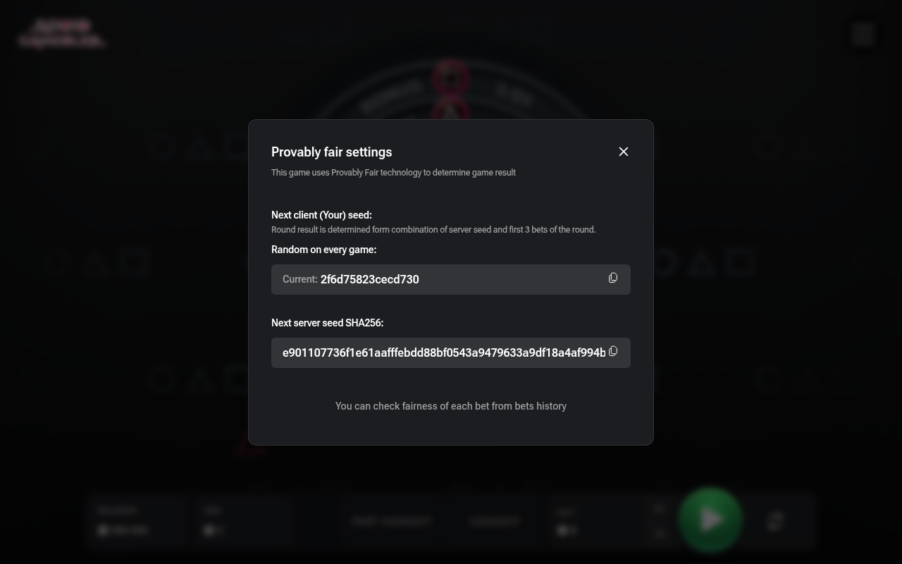 Info / About screen