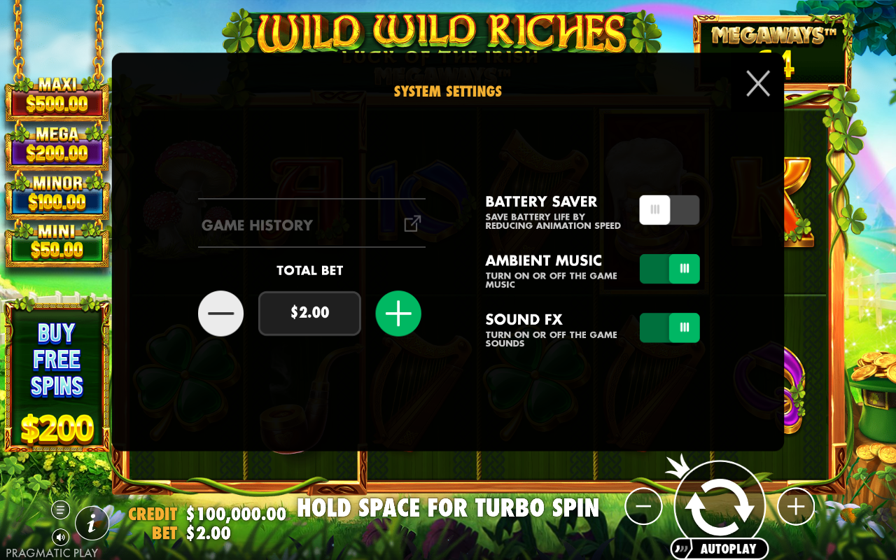 Game settings