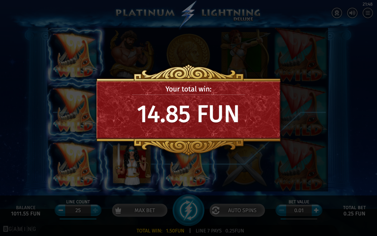 Free spins screen