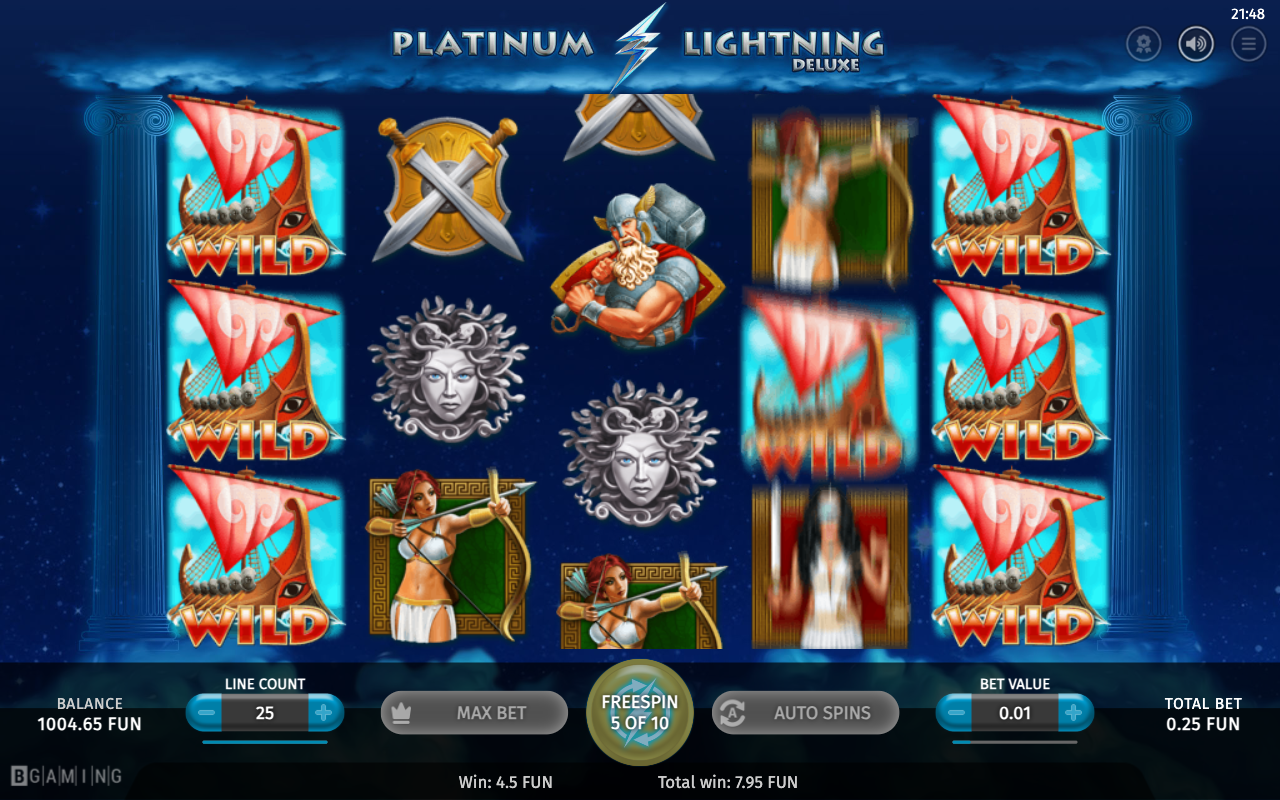 Free spins screen