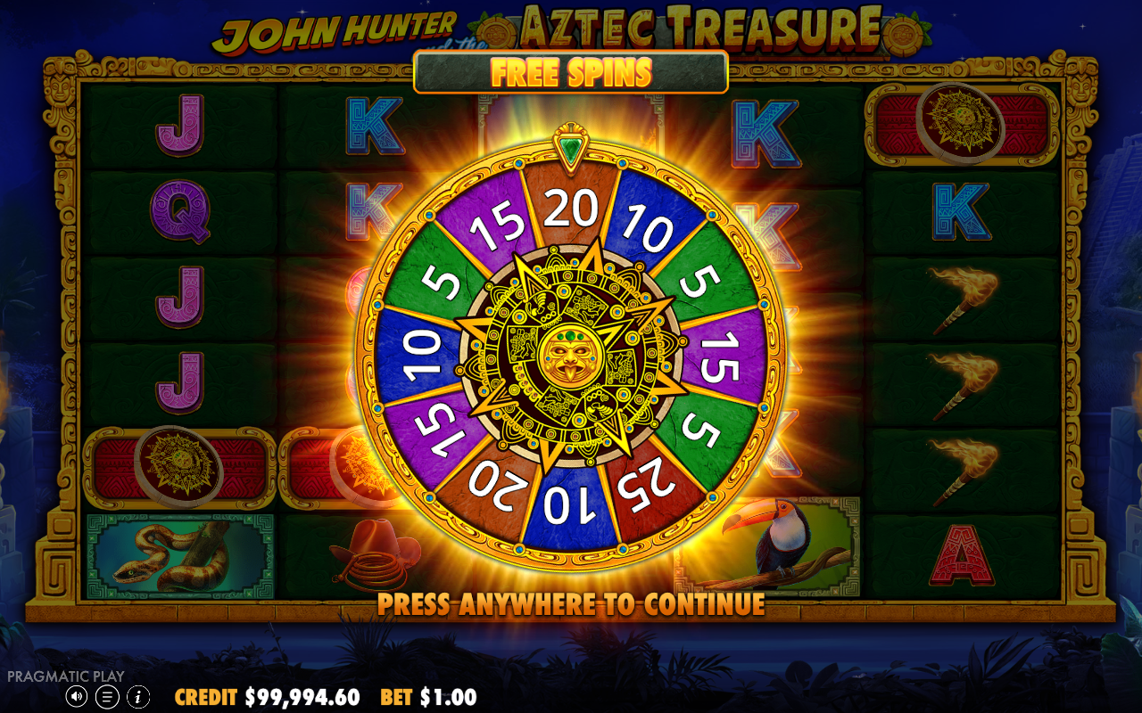 Free spins screen