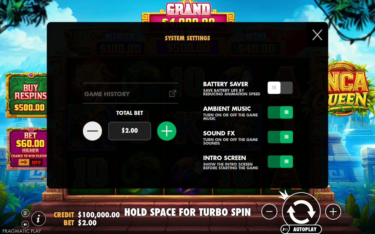 Game settings