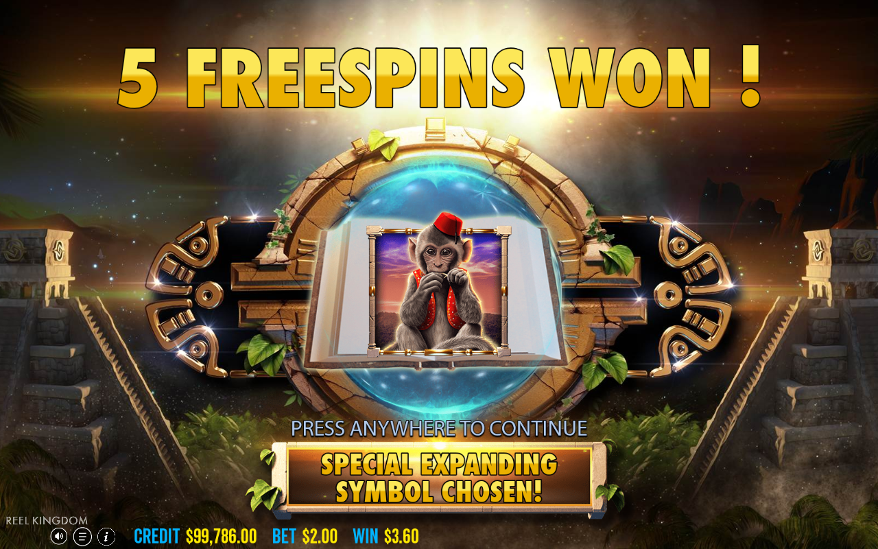 Free spins screen
