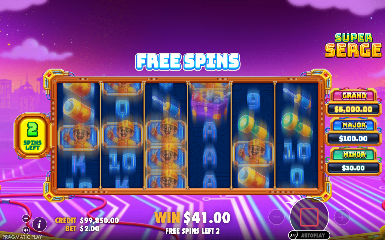 Free spins screen