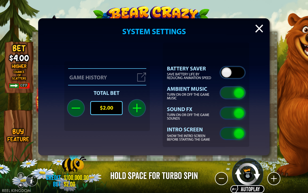 Game settings