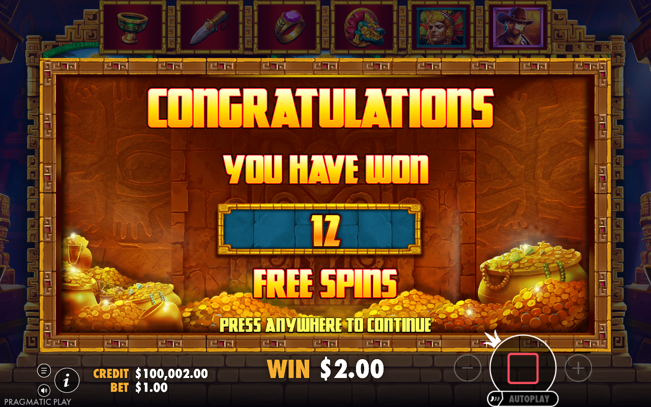Free spins screen
