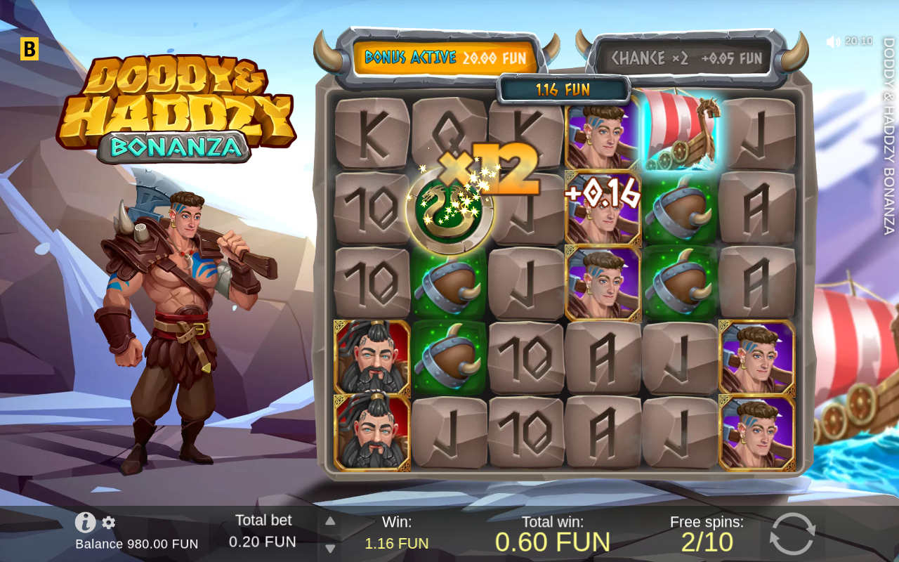 Free spins screen