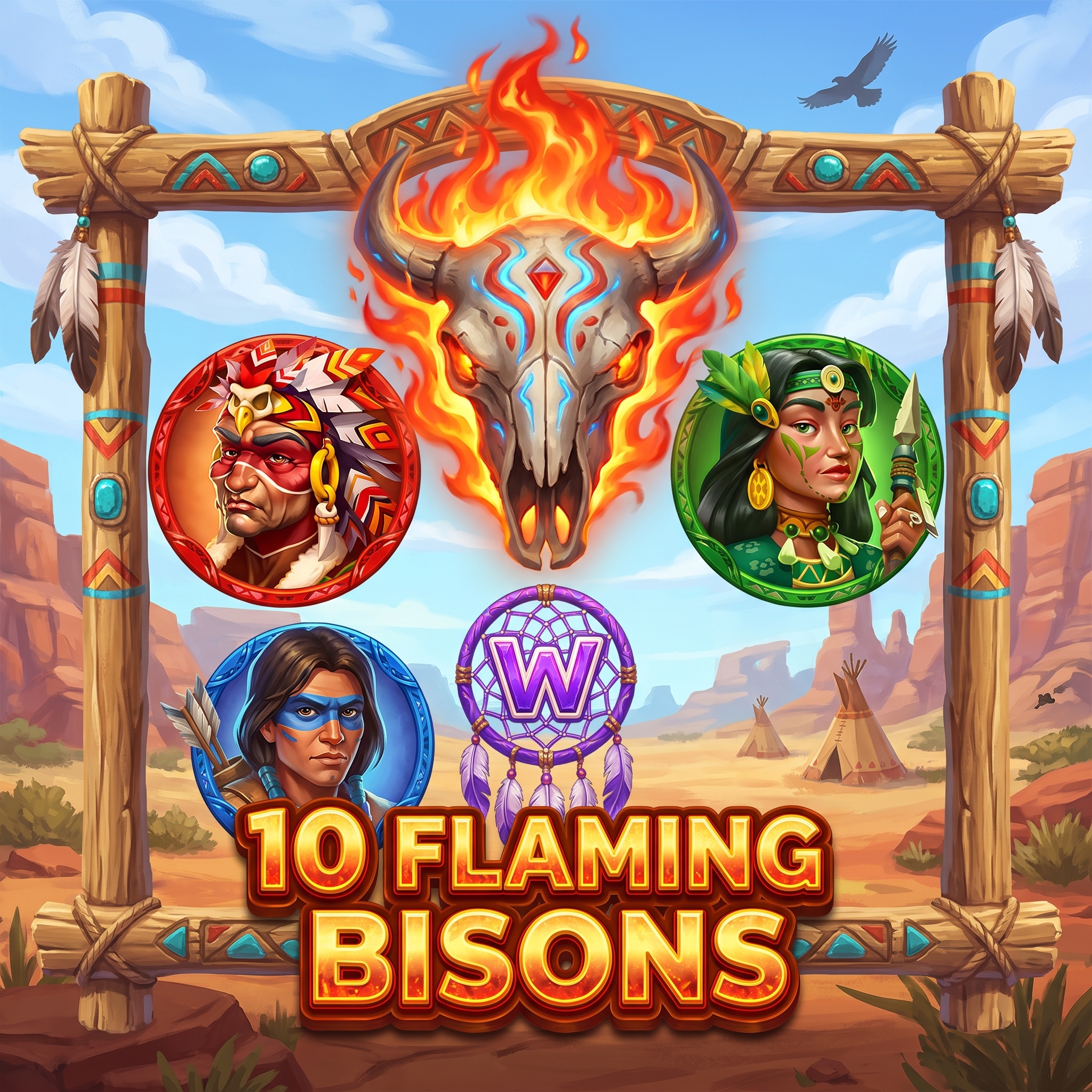 10 Flaming Bisons by Push Gaming