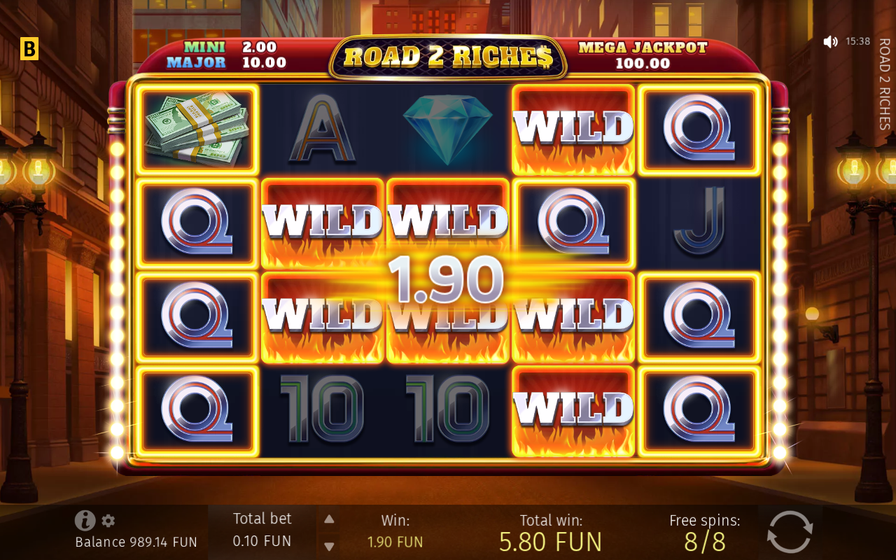Free spins screen