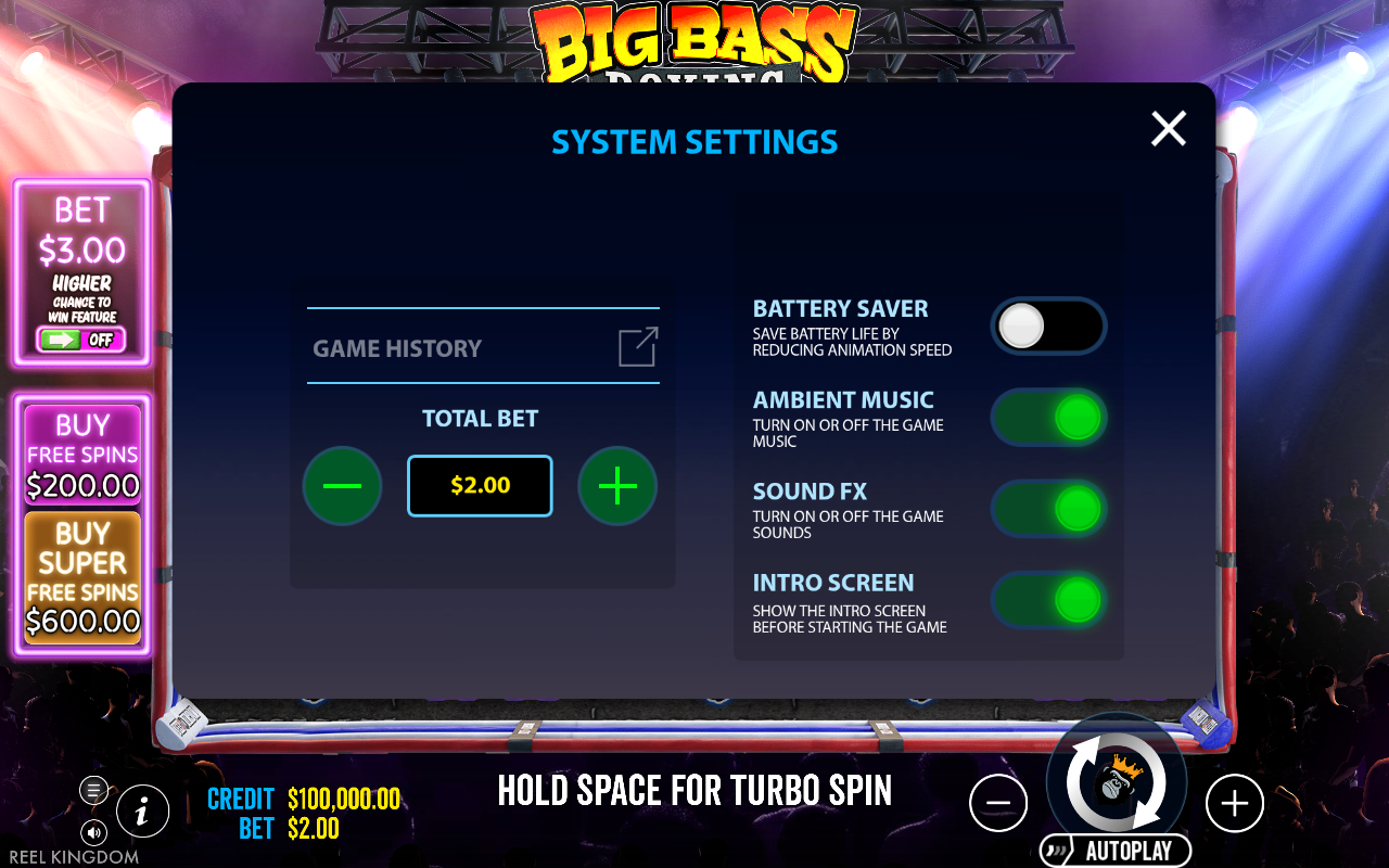 Game settings