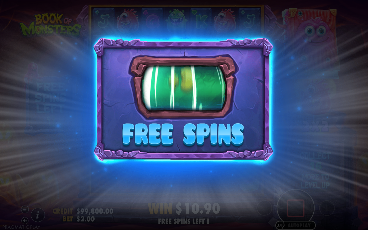 Free spins screen