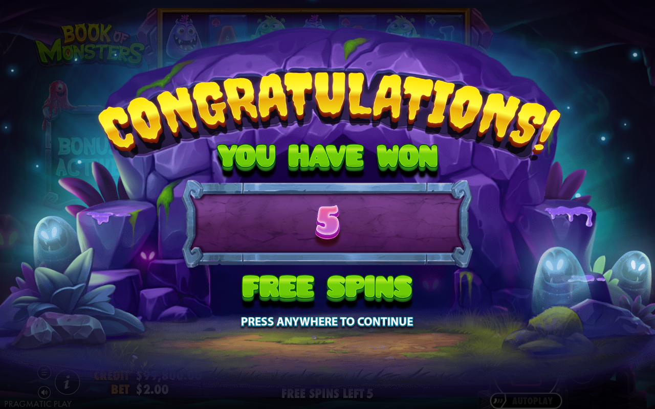 Free spins screen