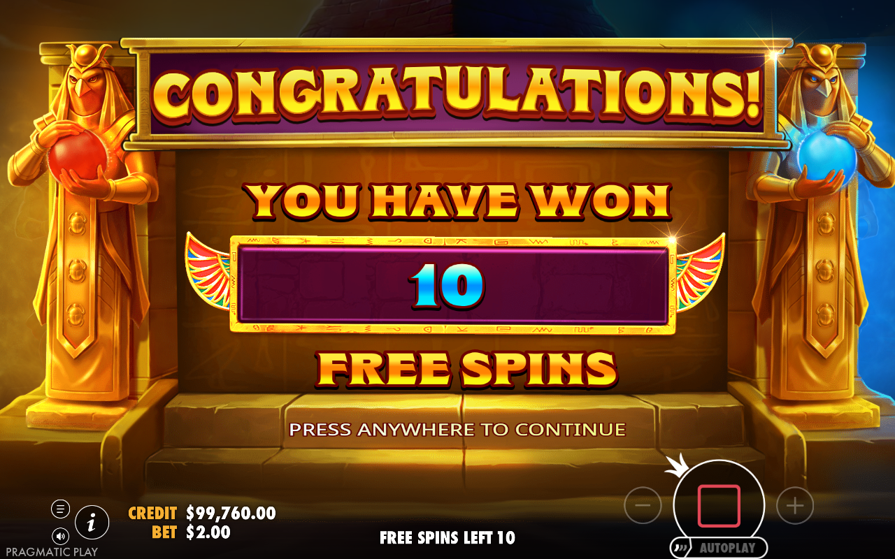 Free spins screen