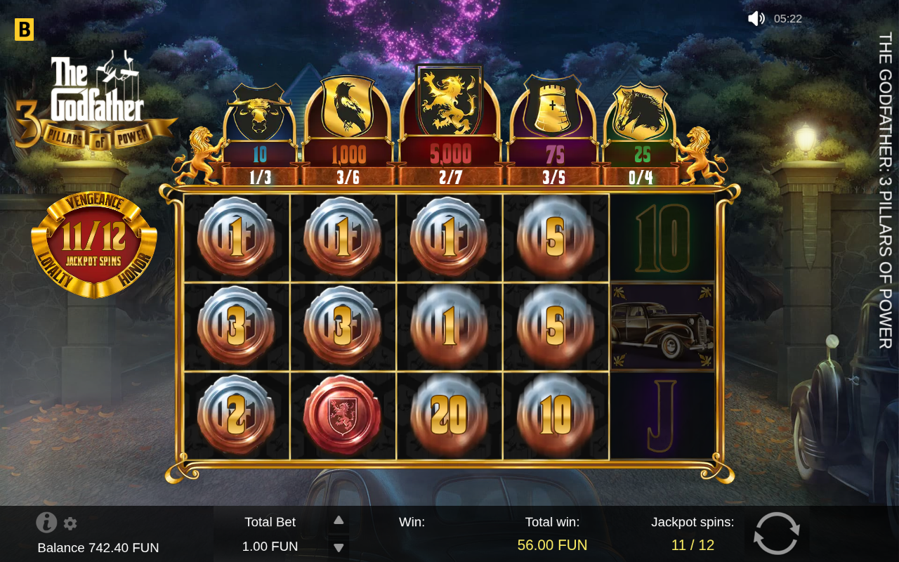 Free spins screen