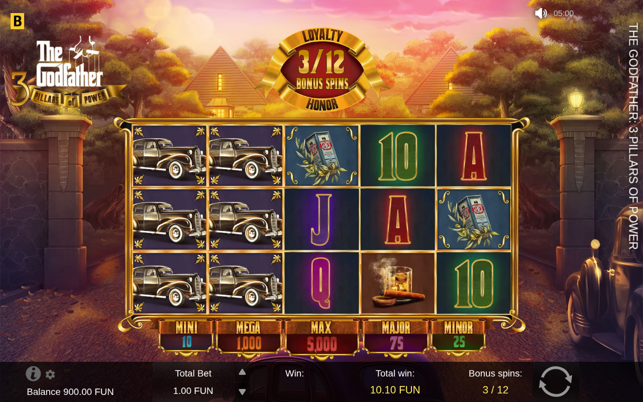 Free spins screen