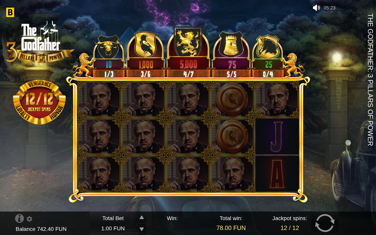Free spins screen
