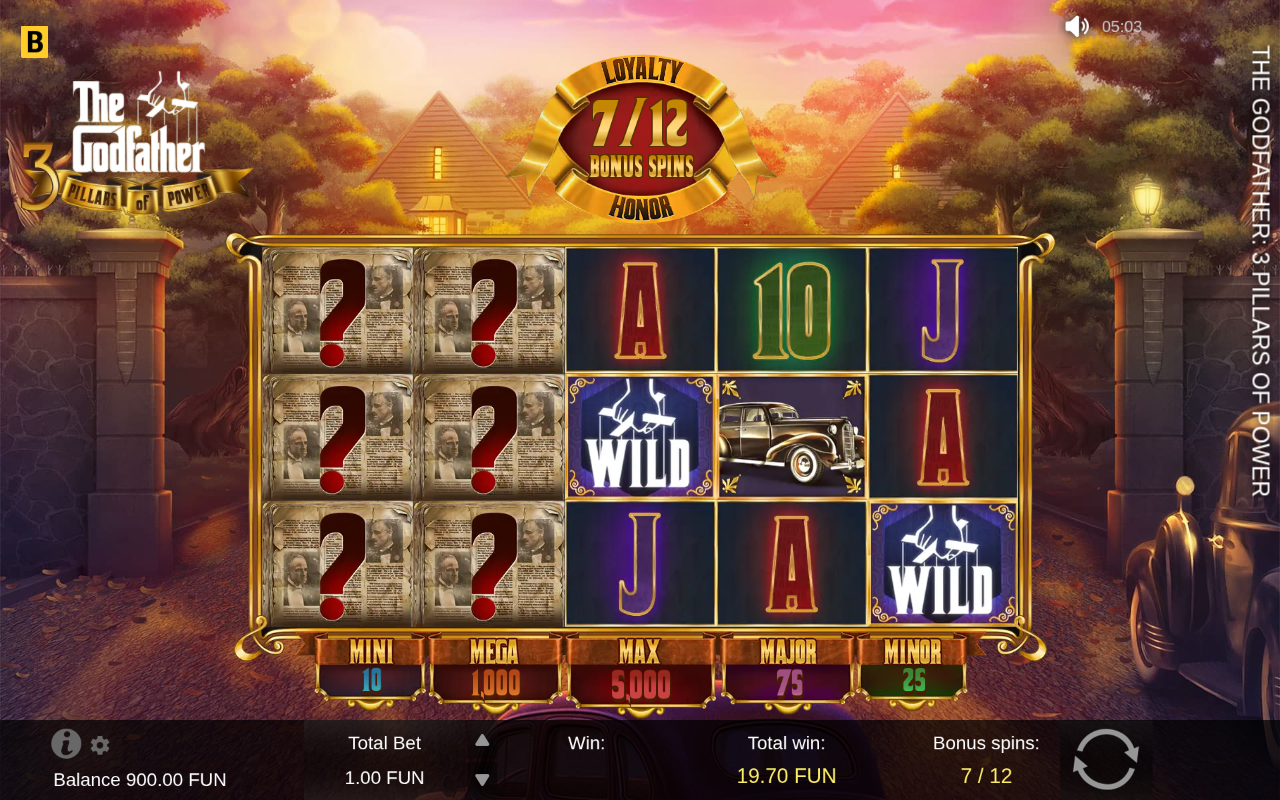 Free spins screen