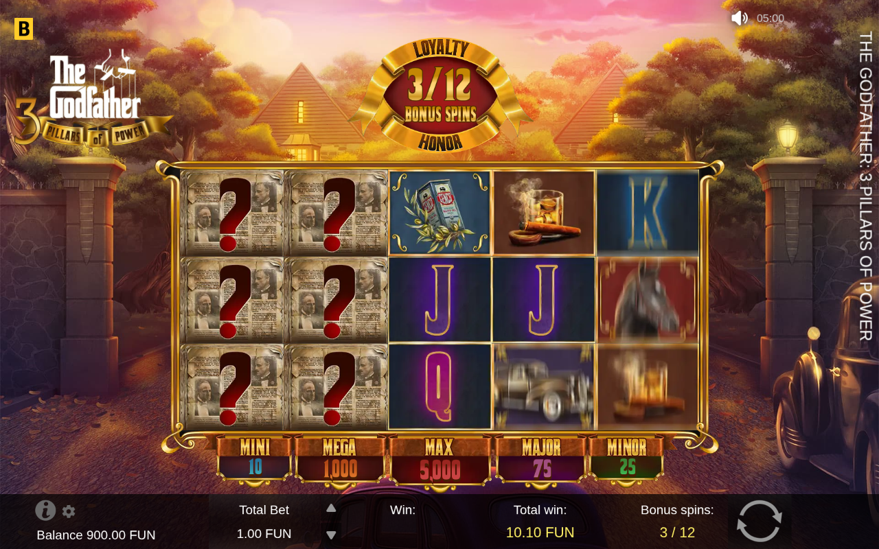 Free spins screen