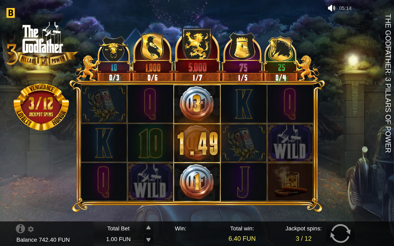Free spins screen