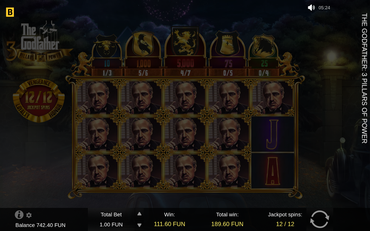 Free spins screen